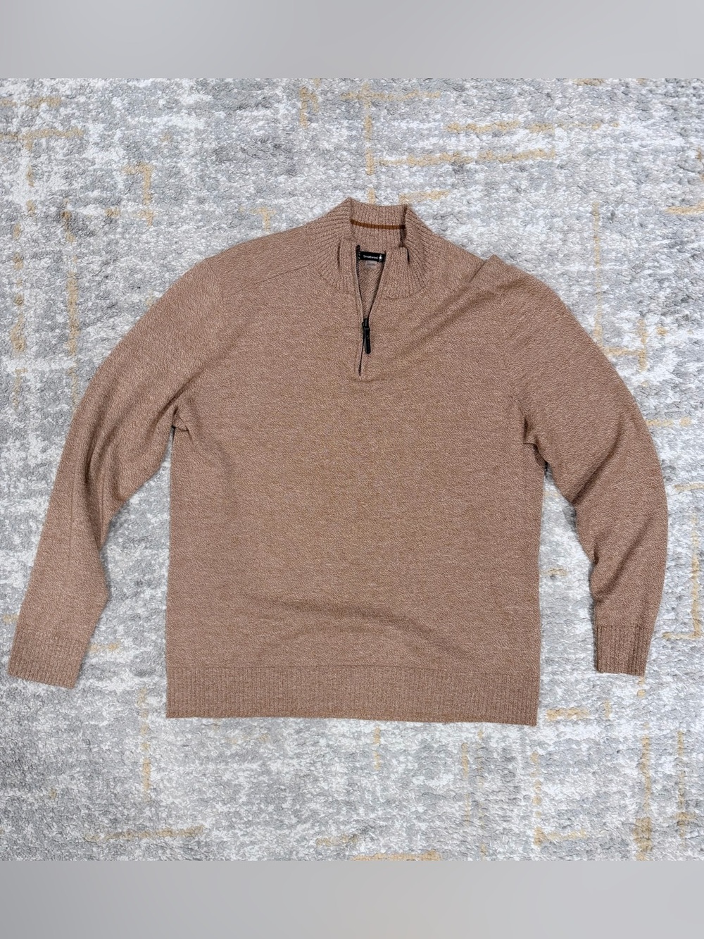 Smartwool Quarter‑Zip Sweater – Men’s L Brown Wool‑Blend Pullover